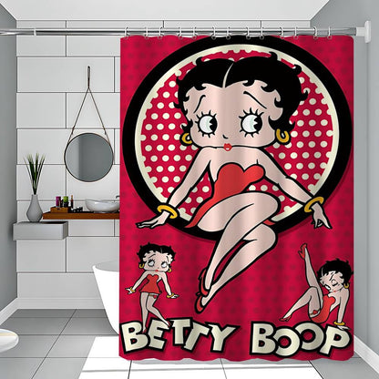 Cute B-Betty Boop Printing Bathroom Shower Curtain Polyester Waterproof And Mildew Proof Home Decoration Curtain