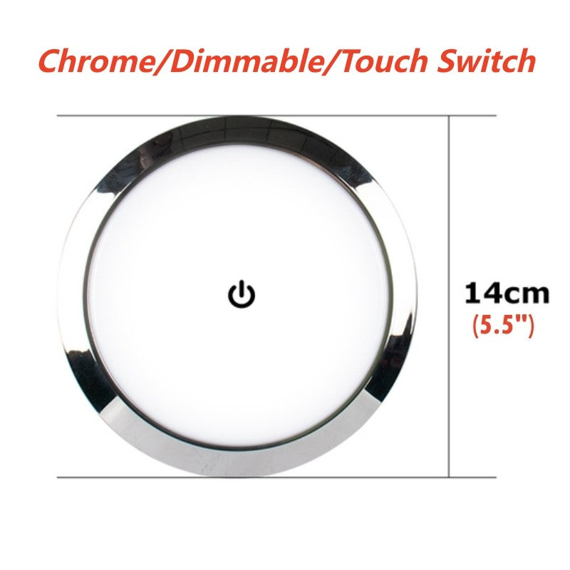 Tokili 12V/24V Dual Volt Ultra-Thin LED Puck Lights, Interior RV Marine Overhead Light, for Camper Cabin, Boat & Trailer Ceiling