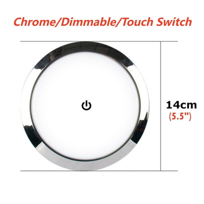 Tokili 12V/24V Dual Volt Ultra-Thin LED Puck Lights, Interior RV Marine Overhead Light, for Camper Cabin, Boat & Trailer Ceiling