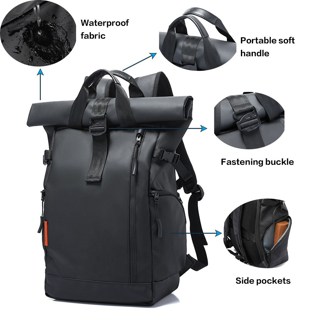 Mochila Masculina para Notebook 15,6" Tangcool - Grande Capacidade, Multifuncional, Fecho Rolê, Leve, para Viagem, Impermeável, Escolar