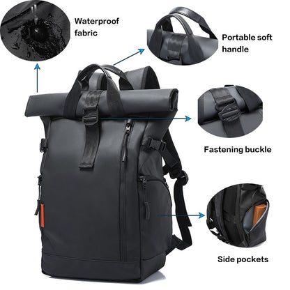 Mochila Masculina para Notebook 15,6" Tangcool - Grande Capacidade, Multifuncional, Fecho Rolê, Leve, para Viagem, Impermeável, Escolar