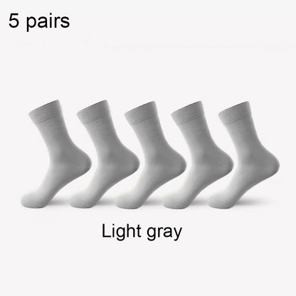 ZEXOLAP 2025 High Quality Casual Men's Business Socks Summer Winter Cotton Socks Quick Drying Black White Long Sock Plus Size US