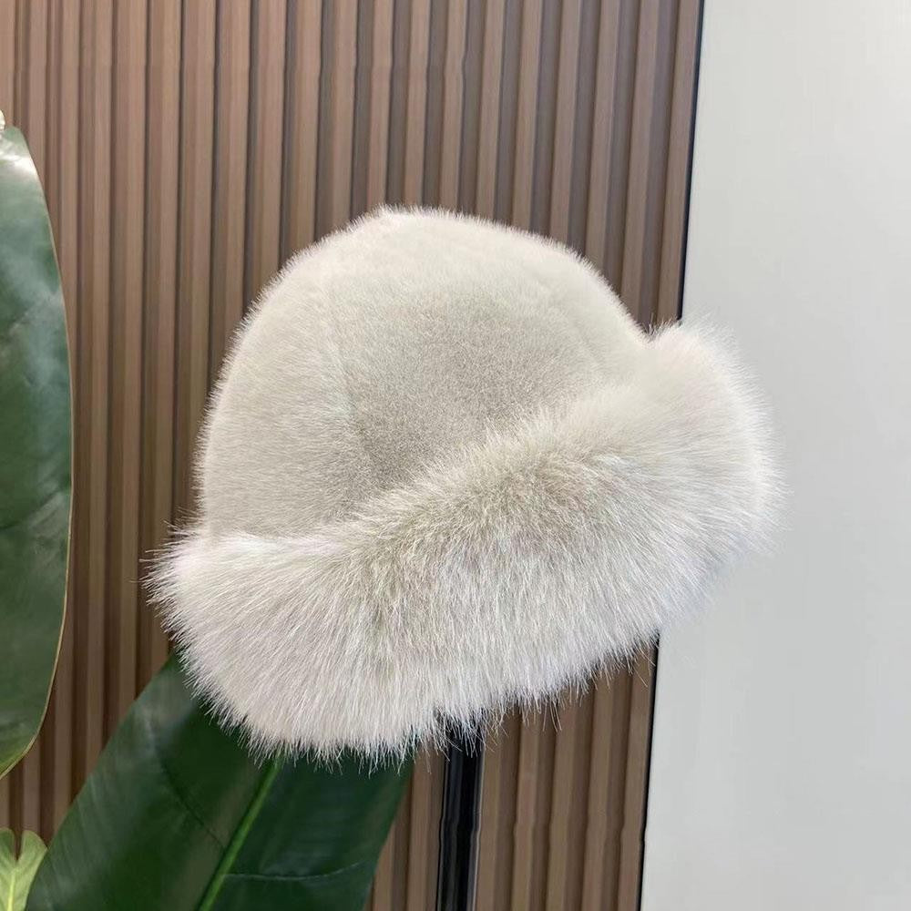 New Fluffy Fur Women's Winter Hat Winter Snow Ski Cap Female Faux Fur Thick Warm Windproof Hat Russian Hat Mink Fisherman's Hat
