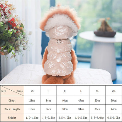 Jaqueta de Inverno para Cães Casaco de Estimação Quente de Lã para Cães Pequenos Yorkshire Shih Tzu Gola de Pelo Luxuosa Roupinhas para Filhotes