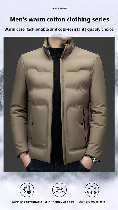 Top Grade ??????Men's Stand Collar Parka Jacket Windbreaker Coats Bubble Puffer Outerwear for Young Adults?????????????????