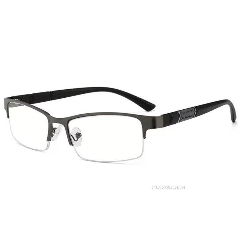 Óculos de Leitura Masculino de Metal Anti Luz Azul para Negócios Hipermetropia Óculos de Leitura Dioptria 0 +1.0 +1.5 +2.0 +2.5 +3.0 +3.5 +4.0