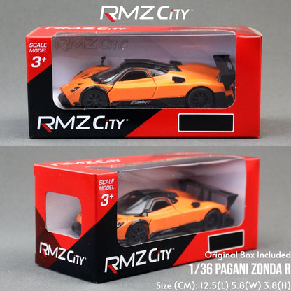 1/36 Pagani Zonda R Super Sport Racing RMZ CiTY 5'' Toy Car Model for Children Diecast Miniature Collection Gift For Boys Kid