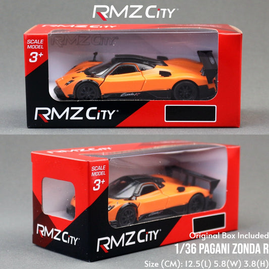 1/36 Pagani Zonda R Super Sport Racing RMZ CiTY 5'' Toy Car Model for Children Diecast Miniature Collection Gift For Boys Kid