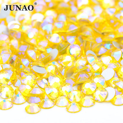 JUNAO Wholesale SS6 SS10 SS12 SS16 SS20 SS30 Flatback Glass Rhinestones Clear Cr
