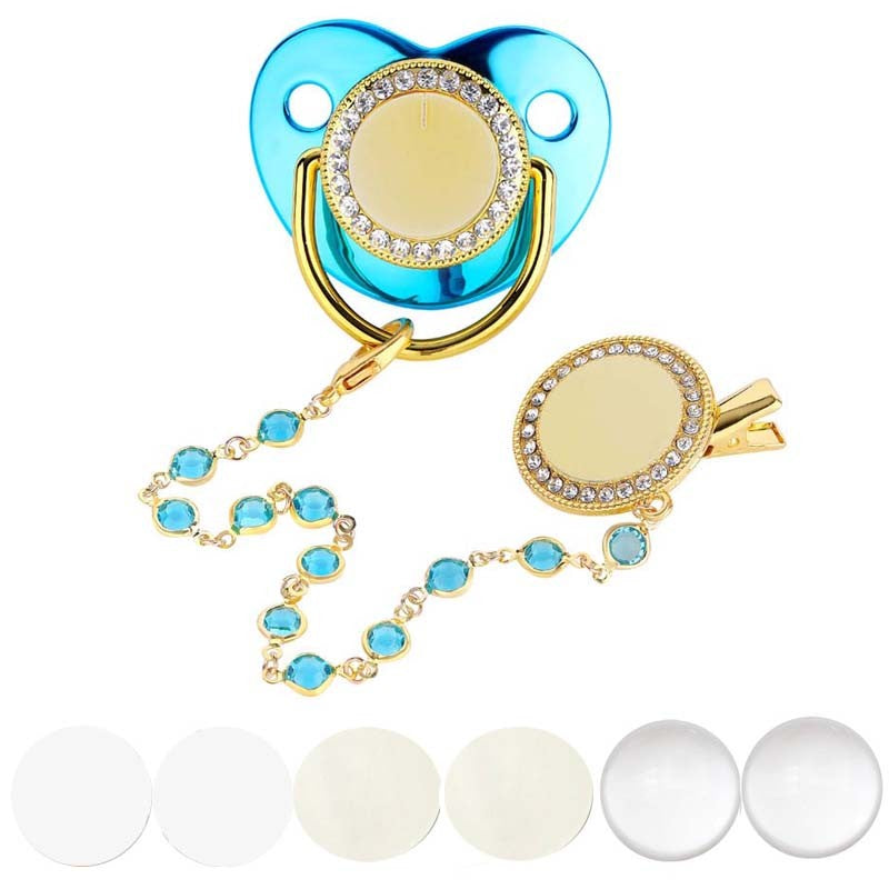 New Blank Baby Pacifier Clip Holder Set Personalized Newborn Dummy BPA Free Luxury Silicone Infant Teether Baby Soother