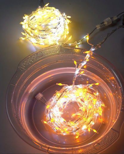 2.5M 232LED Fairy Lights String with Flat Cables Flowing Strobe Copper Wire Lights Festival Outdoor Waterproof Decorative Lights