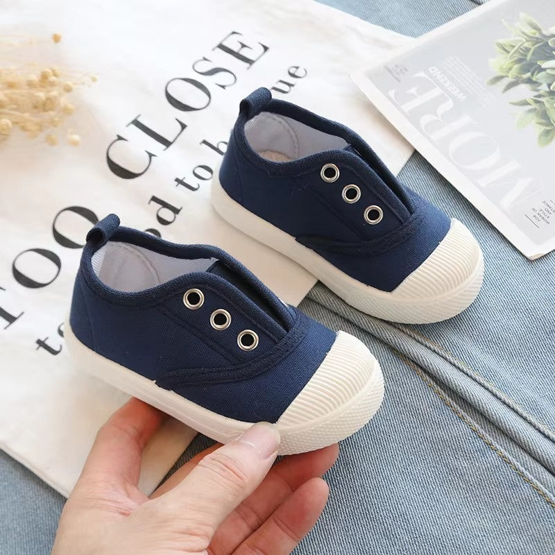 New Children's Low Cut Canvas Shoes Breathable Boys' Cloth Shoes Fashion Girls' Casual Shoes Colored Biscuit Shoes