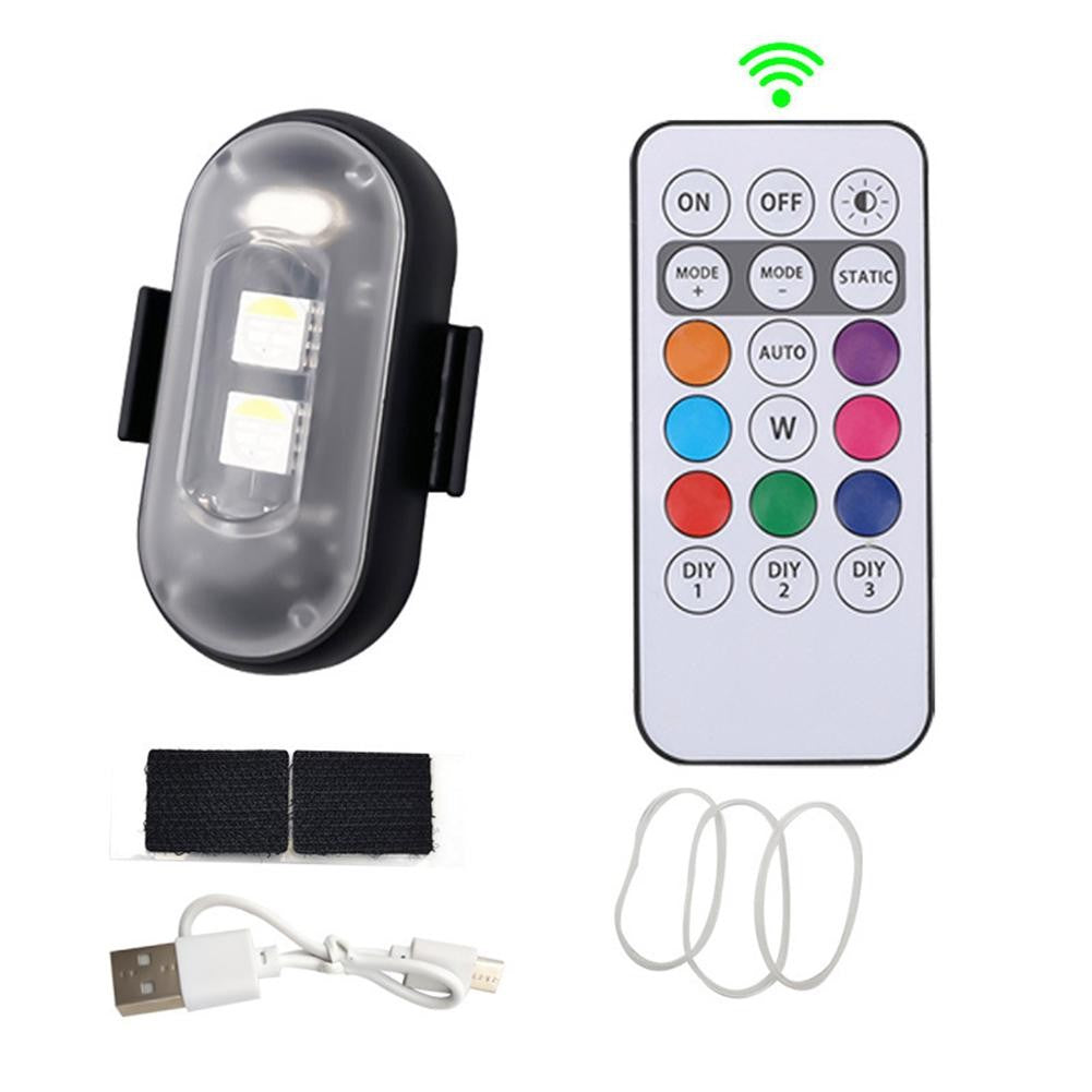 4pcs/set Wireless Remote Control Aircraft Lights,RGB Led Aircraft Strobe Light Motorcycle Accessories