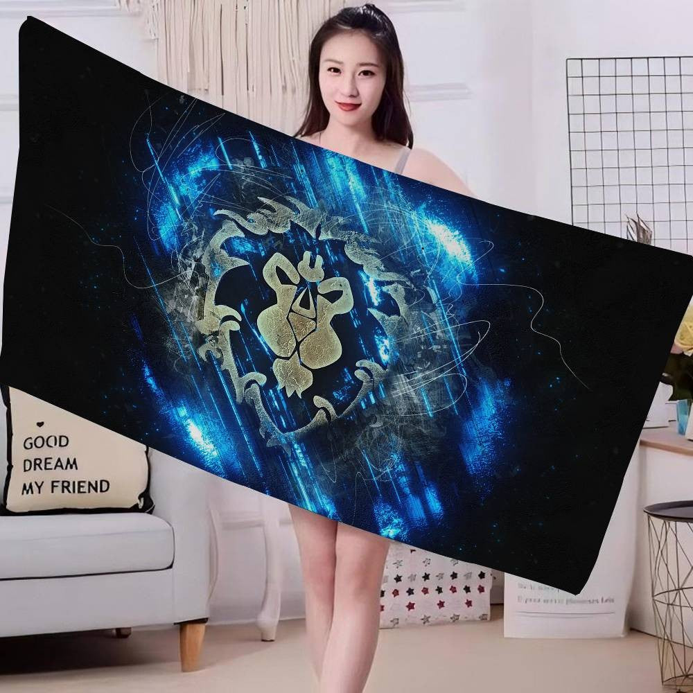 World Game Of W-Warcraft Microfiber Printed Beach Towel Mountain Climbing Yoga Beach Swimming Running Absorbent Soft Towel