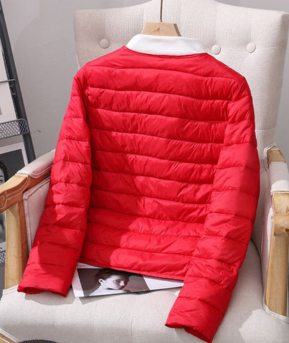 2025 New Lightweight Down Cotton Coat Women Autumn Winter Long Sleeve Slim Warm Parkas Female Portable Packable Ski Short Jacket