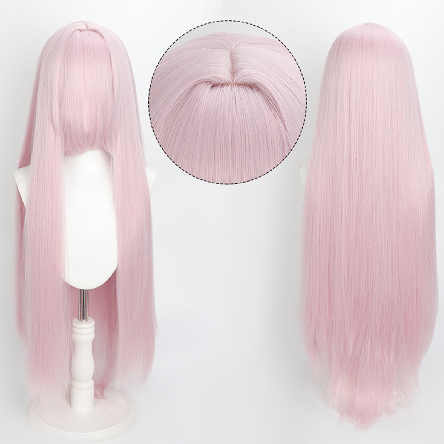 Peruca Colorida de 100cm Longa Lisa Cosplay Anime Fantasia Festa Perucas Sintéticas Resistentes ao Calor