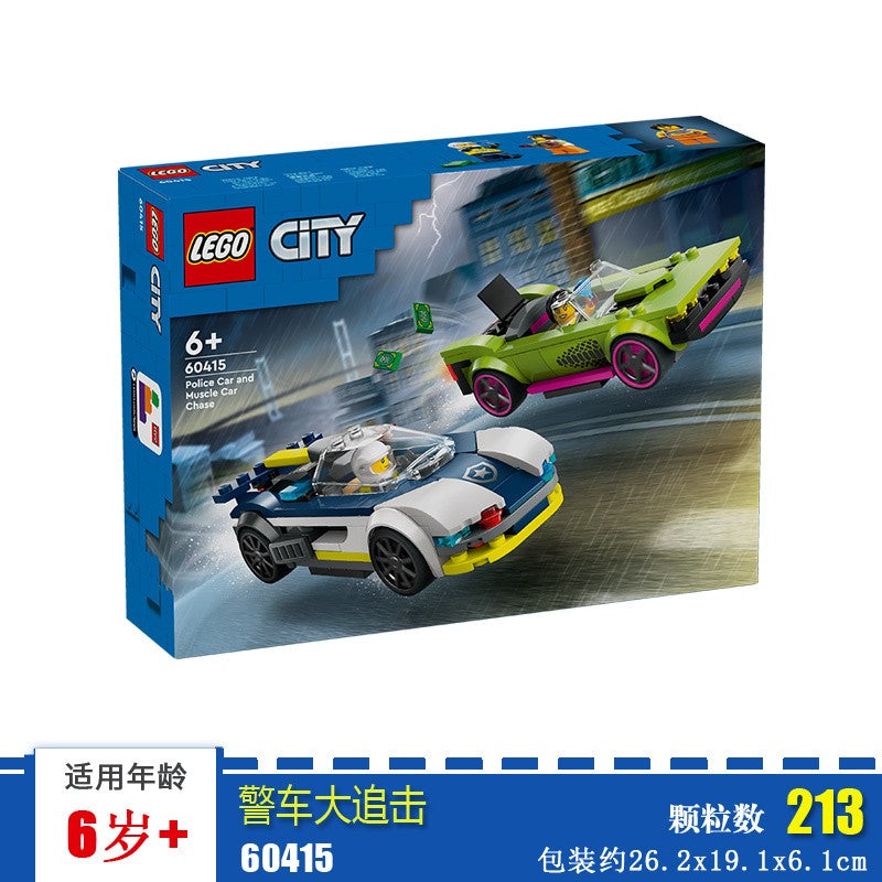 LEGO City 60415 Polícia Perseguindo Meninos e Meninas com Cão de Polícia Quebra-Cabeça Blocos de Montar Brinquedo Infantil Presente