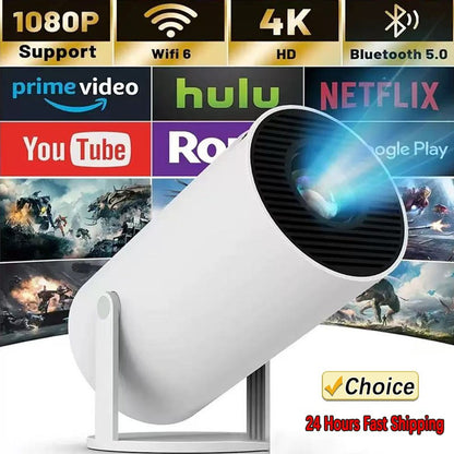 Novo Projetor 4K Android 11 HY300 Wifi6 290ANSI Allwinner H713 BT5.0 1080P 1280*720P Cinema Projetores Portáteis para Exterior?