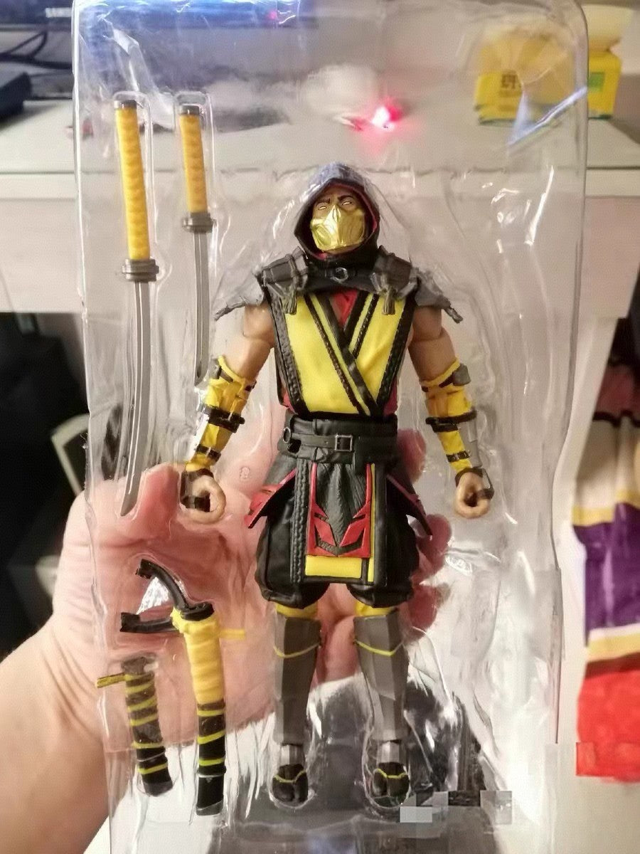 Jogo Mortal Kombat Spawn Sub Zero Scorpion Kitana Liu Kang 7" Boneco de Ação Articulado Brinquedo 17cm Colecionável Figuras de Ação do Jogo