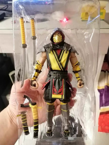 Jogo Mortal Kombat Spawn Sub Zero Scorpion Kitana Liu Kang 7" Boneco de Ação Articulado Brinquedo 17cm Colecionável Figuras de Ação do Jogo