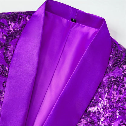 2025 New Men Sequined Suit Single Button Slim Fit Jacket Fashion Singer Bar KTV Stage Performance Luxurious Dress Blazers