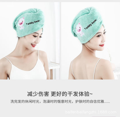 Hair Towel Women Girl's Magic Microfiber Shower Dry Hair Cap Bath Hats Bathroom Quick Drying Soft for Lady Turban Head