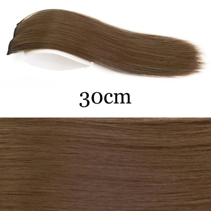 MERISI HAIR Apliques de Cabelo Sintético Liso Invisível com 2 Presilhas, Aumento de Volume, Extensões de Cabelo, Cobertura Lateral Superior