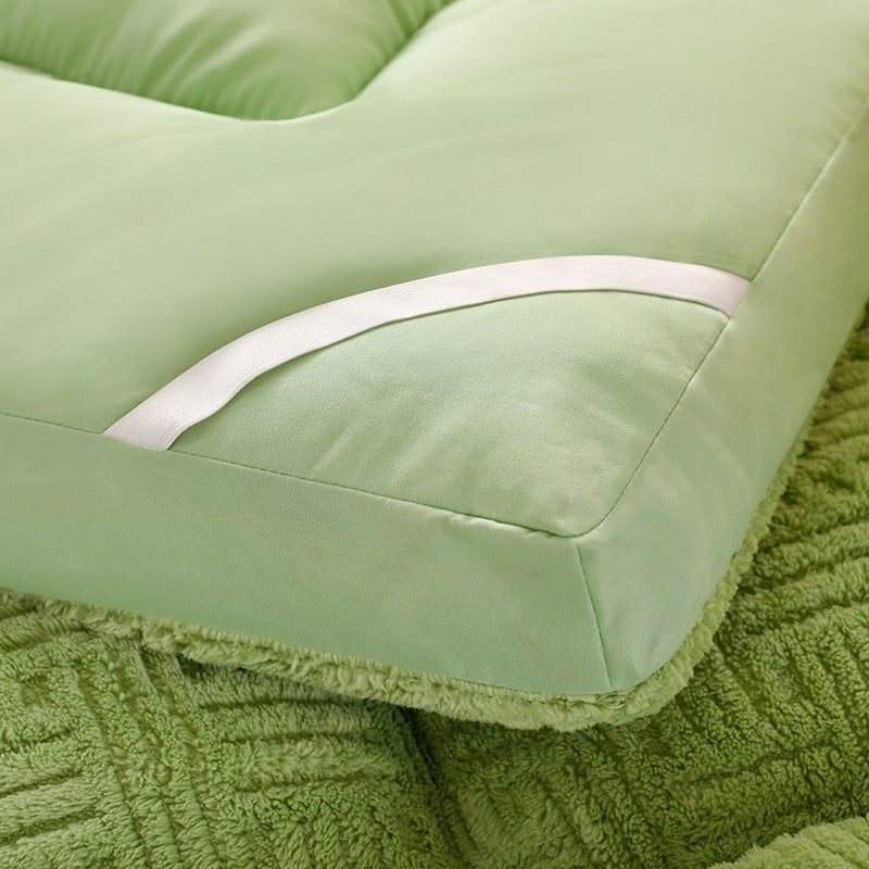 Colchão de Lã Super Macio e Fofo Acolchoado Extra Grosso e Quente para Inverno Queen Size Dobrável para Chão de Camping