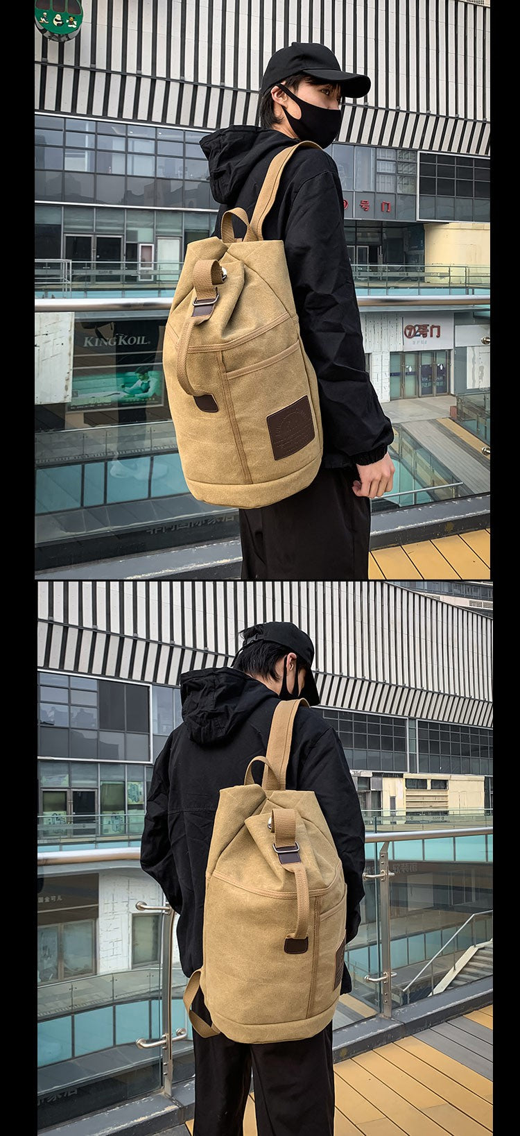 Mochilas de viagem masculinas esportivas de grande capacidade, bolsa de ombro de lona, mochila masculina para caminhada, mochila esportiva masculina, ao ar livre