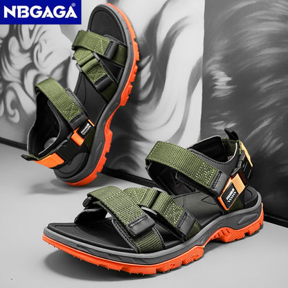 Summer Men's Sandals Trendy Casual Outdoor Sport Shoes for Holidays Beach Breathable Wear-Resistant Hiking & Walking Sandals