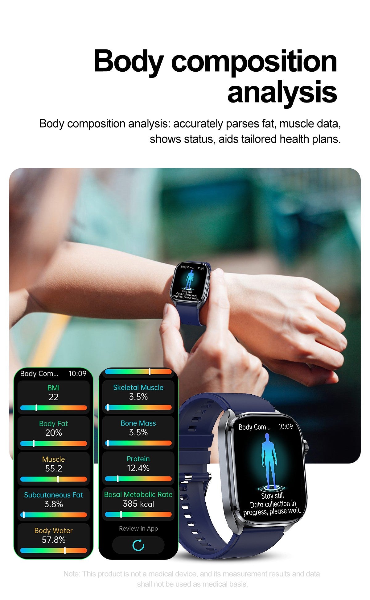 Smartwatches 2025: Novo ECG+PPG, relógio feminino e masculino, ácido úrico, pressão arterial, oxigênio no sangue, análise corporal, gordura corporal, chamadas BT, lanterna de LED.