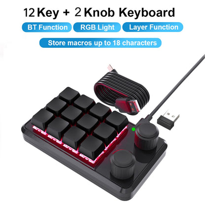Programming Macro Custom Knob Keyboard RGB 3 Key Copy Paste Mini Button Photoshop Gaming Keypad Mechanical Hotswap Macropad
