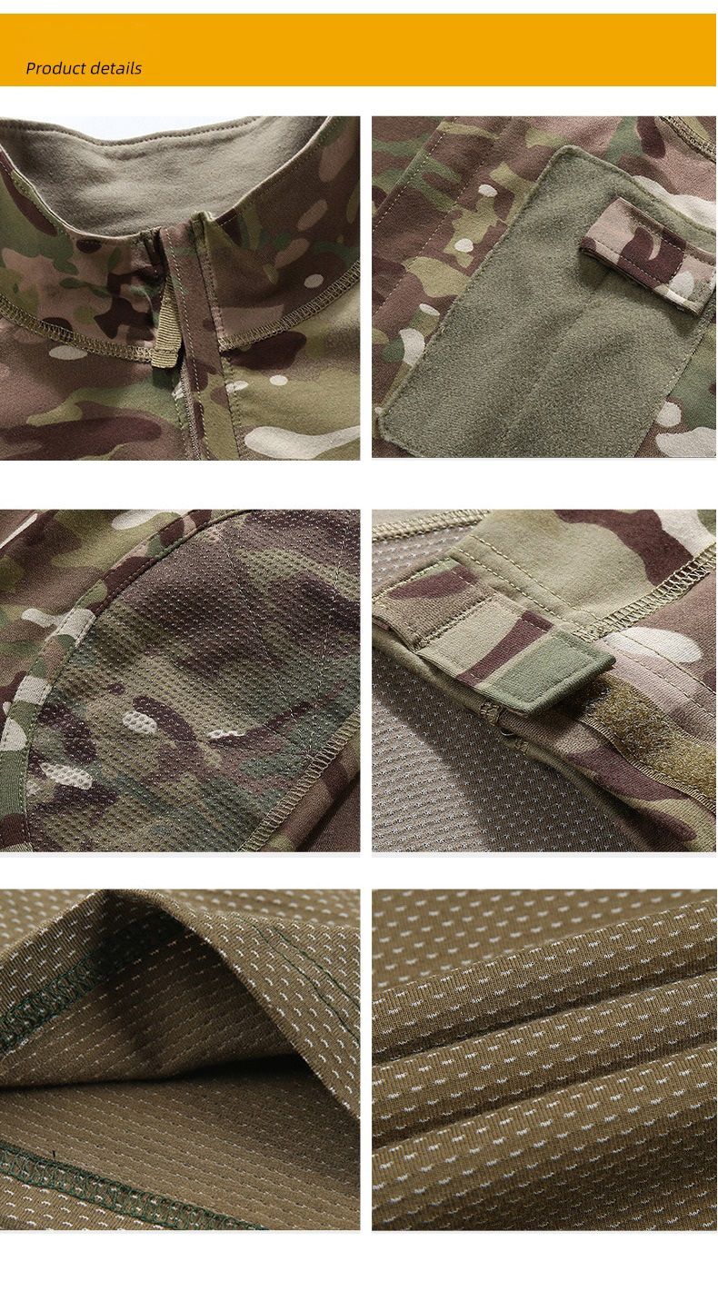 Men Outdoor New Tactical Camo Frog Shirts Wear Resistant Scratchproof Breathable T-shirt Climbing Combat Hunting Men Shirt