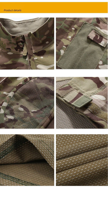 Men Outdoor New Tactical Camo Frog Shirts Wear Resistant Scratchproof Breathable T-shirt Climbing Combat Hunting Men Shirt