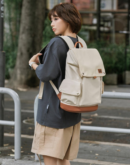 LEE New Korea Style Flip Leather Backpack Women Men Large Capacity Business Commuter Travel Rucksack Buy Laptop School Book Bag