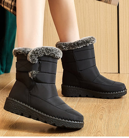 Women's Boots 2025 Trend Winter Shoes For Woman Winter Boots Ankle Low Heels Botas Mujer Waterproof Snow Boots With Fur Shoes