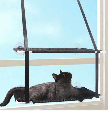 Rede de Gato para Janela Cama para Gatinho Cadeira de Sol Nicho Suspenso Sofá de Gato Túneis de Dois Andares Ventosa para Parede Cama Suspensa para Animais de Estimação de Inverno