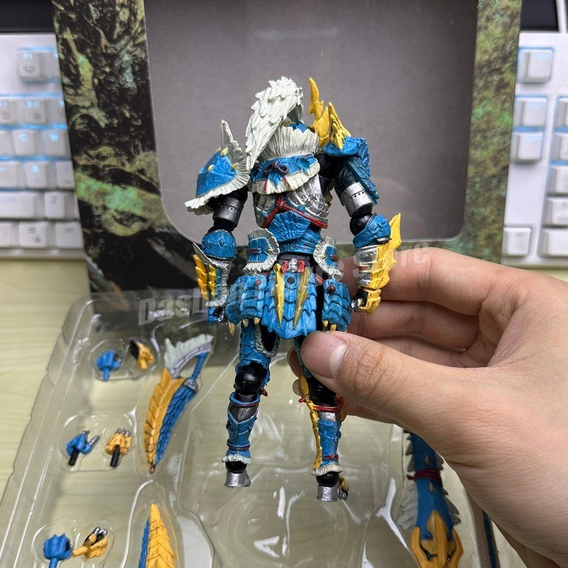 Kaiyodo Monster Hunter Rathalos Boneco de Ação Revoltech Yamaguchi Espadachim Modelo Reus Dragão de Fogo Macho Zinogre Brinquedo em Miniatura