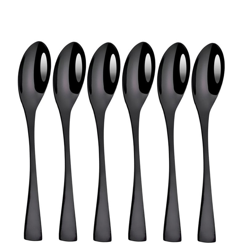 6Pcs Black Cutlery 304 Stainless Steel Dinnerware Set Steak Knife Silverware Creative Dinner Set Mirror Luxury Steak Knife Forks