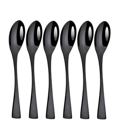 6Pcs Black Cutlery 304 Stainless Steel Dinnerware Set Steak Knife Silverware Creative Dinner Set Mirror Luxury Steak Knife Forks