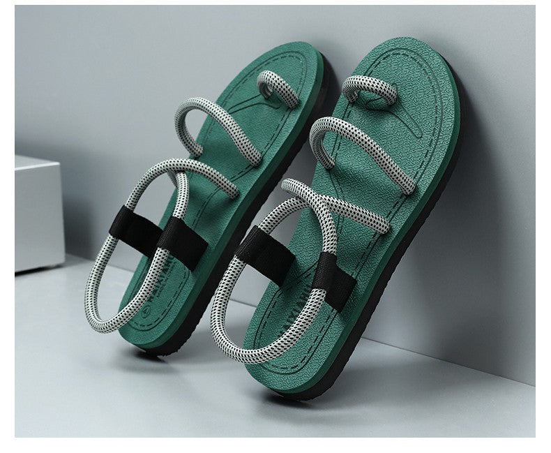 Summer Casual Durable Slippers,Men's Summer Slip-on Anti-slip Outdoor Casual Sandals,Flip-flops for The Beach with Open Toes