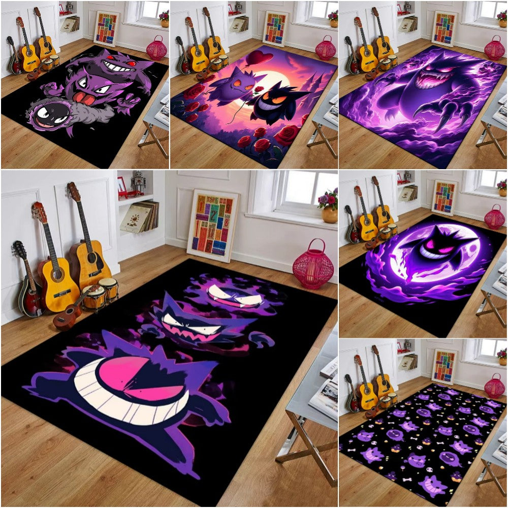 MINISO Creative Gengar Pokemon Anime Carpet for Living Room Bedroom Kids NonSlip  Playmat Balcony Lounge Sofa Rug Gift Idel