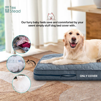 1 capa de cama ortopédica para cães grandes, capa lavável para cama de cão em espuma, colchonete para animais de estimação com acolchoamento multiagulha, capa para cama de caixa para cães
