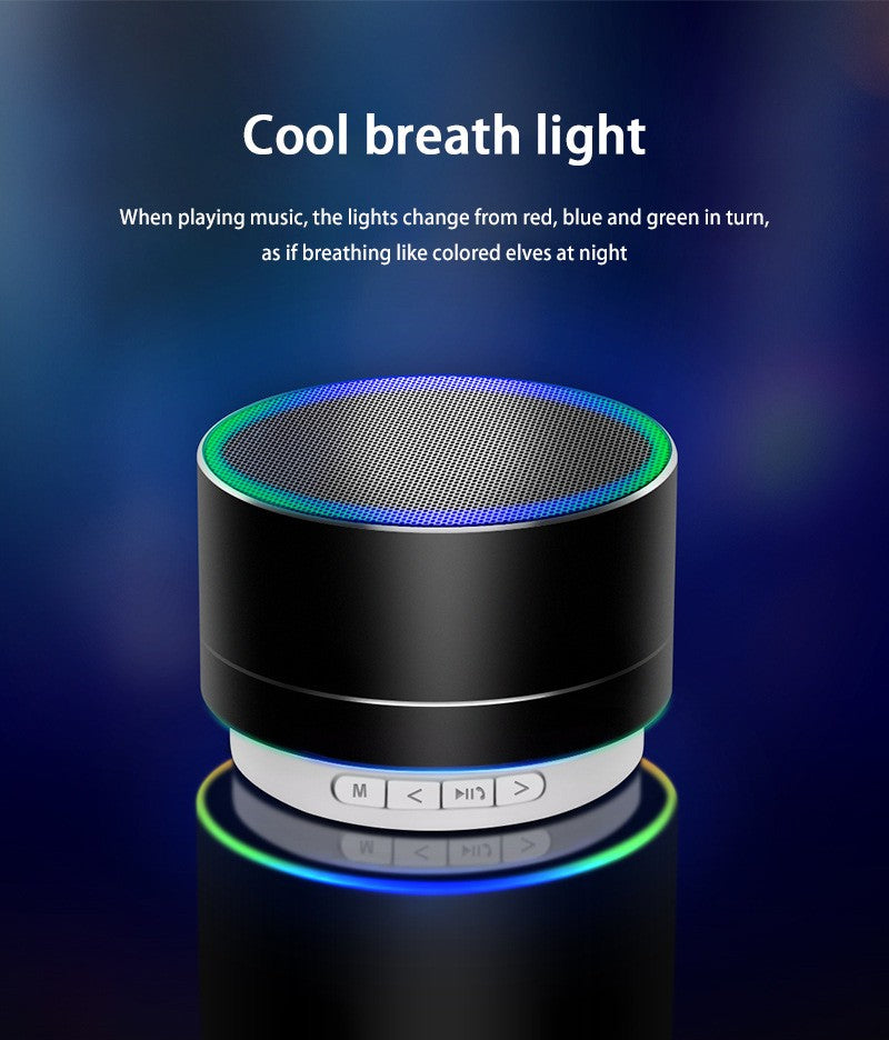 Xiaomi A10 Mini Portable Speaker Bluetooth Wireless Audio Dazzling Crack LED Light Subwoofer Support TF Card USB For PC/Mobile