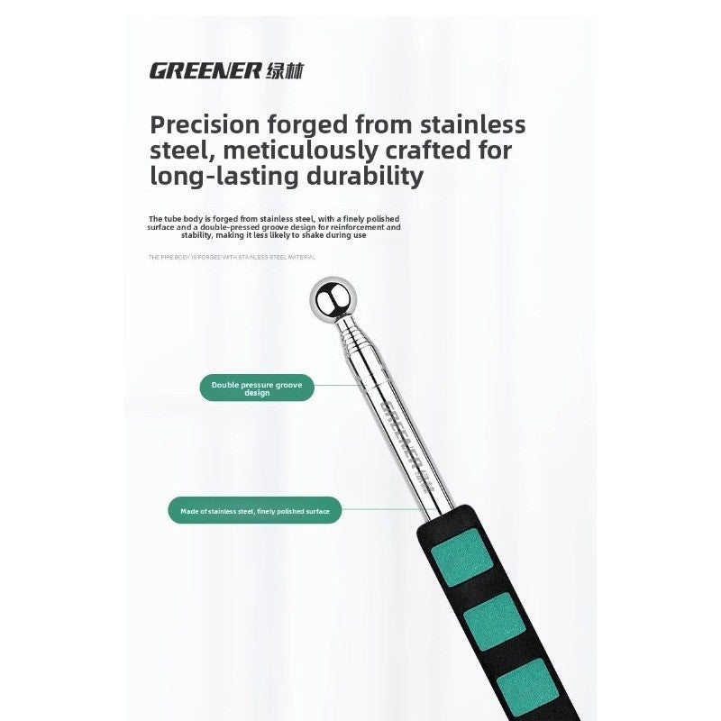 Green Forest 98/115/160CM Martelo de Tambor Oco para Detecção de Som Aço Inoxidável Telescópico Martelo de Tambor Ferramenta de Teste para Inspeção de Ambientes