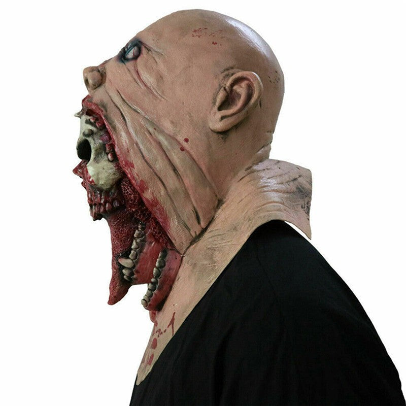 Spooky Halloween Zombie Mask - Latex Bloody Skull With Melted Face For Cosplay & Party Decorations Halloween Decorations