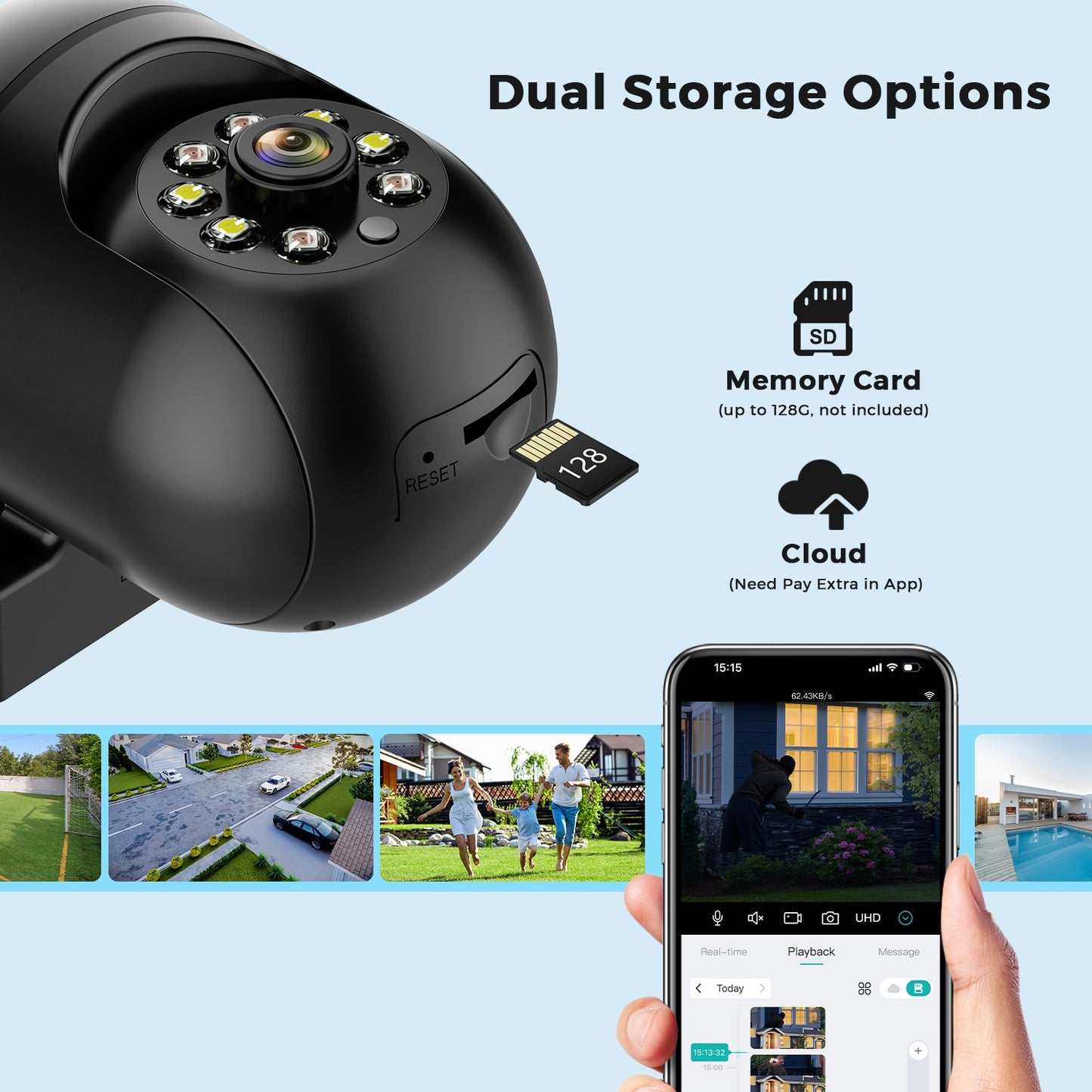 2pcs-Pack iCSee 5MP Mini PTZ WiFi IP Camera with AI Human Detection Color Night Vision for Outdoor Video Surveillance 4MP 2MP