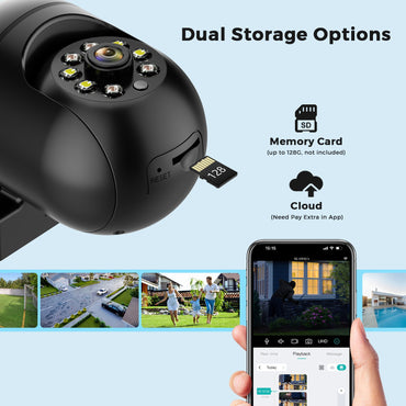 2pcs-Pack iCSee 5MP Mini PTZ WiFi IP Camera with AI Human Detection Color Night Vision for Outdoor Video Surveillance 4MP 2MP