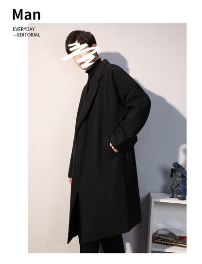 Men's Winter luxury Cardigans Trench Male Black Wool Overcoat Coat Black Long Padding Coat Men's Clothes Jac Windbreaker For Men