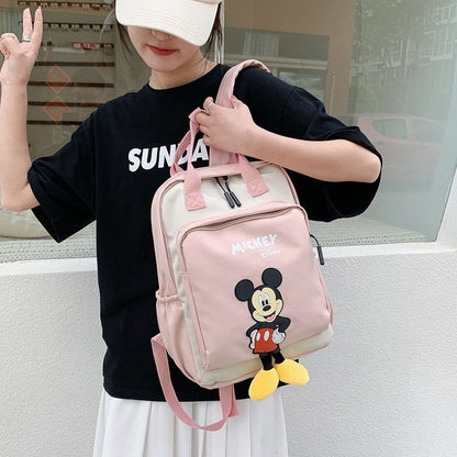 Disney Mickey Mouse Backpack for Kids Cute Cartoon Fashionable Backpack for Students Travel Bag Birthday Gift for Children